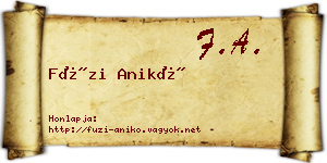 Füzi Anikó névjegykártya